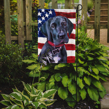 Load image into Gallery viewer, Black Great Dane Puppy USA Patriotic American Flag Garden Flag - Outdoor Decorative Yard Flag