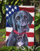 Load image into Gallery viewer, Black Great Dane Puppy USA Patriotic American Flag Garden Flag - Outdoor Decorative Yard Flag