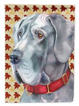Load image into Gallery viewer, Great Dane Fall Leaves Flag Canvas House Size LH9556CHF