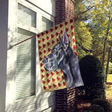 Load image into Gallery viewer, Black Great Dane Fall Leaves Flag Canvas House Size LH9557CHF