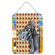 Load image into Gallery viewer, Black Great Dane Fall Leaves Wall or Door Hanging Prints LH9557DS1216