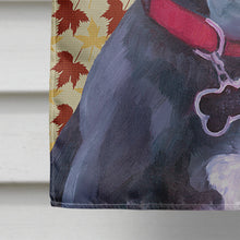 Load image into Gallery viewer, Black Great Dane Puppy Fall Leaves Flag Canvas House Size LH9558CHF