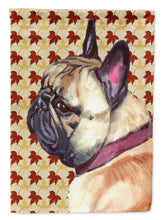 Load image into Gallery viewer, French Bulldog Frenchie Fall Leaves Flag Canvas House Size LH9559CHF