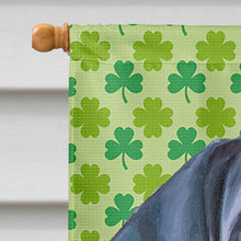 Load image into Gallery viewer, Black Great Dane Puppy St. Patrick's Day Shamrock Flag Canvas House Size LH9572CHF