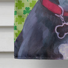 Load image into Gallery viewer, Black Great Dane Puppy St. Patrick's Day Shamrock Flag Canvas House Size LH9572CHF