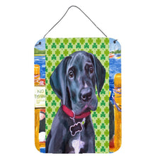 Load image into Gallery viewer, Black Great Dane Puppy St. Patrick's Day Shamrock Wall or Door Hanging Prints LH9572DS1216