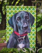 Load image into Gallery viewer, Black Great Dane Puppy St. Patrick's Day Shamrock Garden Flag - Outdoor Decorative Yard Flag