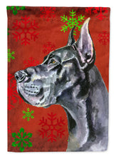 Load image into Gallery viewer, Black Great Dane Red Snowflakes Holiday Christmas Garden Flag – Decorative Outdoor Yard Flag LH9578GF