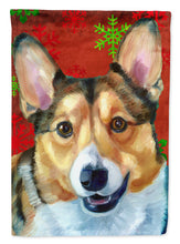 Load image into Gallery viewer, Corgi Red Snowflakes Holiday Christmas Flag Canvas House Size LH9581CHF