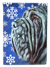Load image into Gallery viewer, Neapolitan Mastiff Winter Snowflakes Holiday Garden Flag - Outdoor Decorative Yard Flag LH9582GF