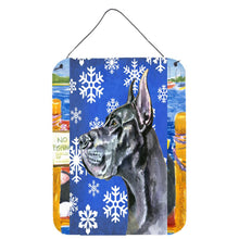 Load image into Gallery viewer, Black Great Dane Winter Snowflakes Holiday Wall or Door Hanging Prints LH9585DS1216