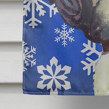 Load image into Gallery viewer, French Bulldog Frenchie Winter Snowflakes Holiday Flag Canvas House Size LH9587CHF