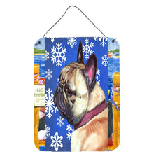 Load image into Gallery viewer, French Bulldog Frenchie Winter Snowflakes Holiday Wall or Door Hanging Prints LH9587DS1216