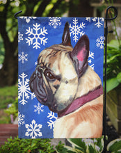 Load image into Gallery viewer, French Bulldog Frenchie Winter Snowflakes Holiday Garden Flag – Decorative Outdoor Yard Flag LH9587GF