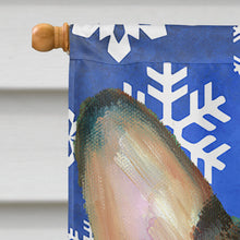 Load image into Gallery viewer, Corgi Winter Snowflakes Holiday Flag Canvas House Size LH9588CHF