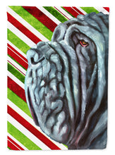 Load image into Gallery viewer, Neapolitan Mastiff Candy Cane Holiday Christmas Flag Canvas House Size LH9589CHF