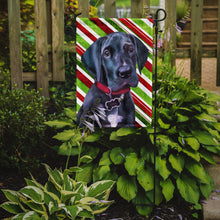 Load image into Gallery viewer, Black Great Dane Puppy Candy Cane Holiday Christmas Garden Flag - Outdoor Decorative Yard Flag LH9593GF