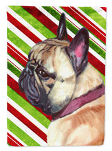 Load image into Gallery viewer, French Bulldog Frenchie Candy Cane Holiday Christmas Garden Flag - Outdoor Decorative Yard Flag LH9594GF