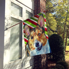 Load image into Gallery viewer, Corgi Candy Cane Holiday Christmas Flag Canvas House Size LH9595CHF