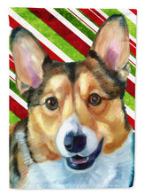 Load image into Gallery viewer, Corgi Candy Cane Holiday Christmas Flag Canvas House Size LH9595CHF