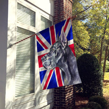 Load image into Gallery viewer, Black Great Dane with English Union Jack British Flag Flag Canvas House Size LH9599CHF