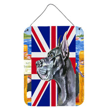 Load image into Gallery viewer, Black Great Dane with English Union Jack British Flag Wall or Door Hanging Prints LH9599DS1216