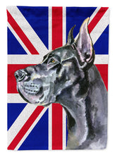 Load image into Gallery viewer, Black Great Dane with English Union Jack British Flag Garden Flag – Decorative Outdoor Yard Flag LH9599GF