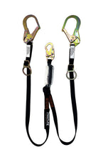 Load image into Gallery viewer, Frontline LPO62RADJ Combat 6' Tie-Back Double Leg Shock Absorbing Lanyard with Rebar Hooks
