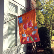 Load image into Gallery viewer, Wine Toast Cheers by Sarah Latham Flag Canvas House Size LSL0171CHF