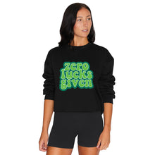 Load image into Gallery viewer, Zero Lucks Given Black Crewneck
