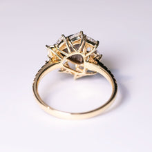 Load image into Gallery viewer, La Estrella - Halo Trillion Diamond Boulder Opal Engagement Ring 18K Yellow Gold
