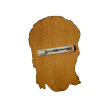 Load image into Gallery viewer, Large David Bowie Wooden Brooch Pin | Retro Rock Tribute