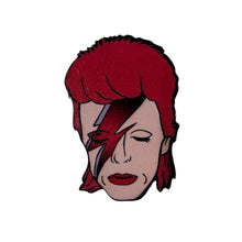 Load image into Gallery viewer, Large David Bowie Wooden Brooch Pin | Retro Rock Tribute