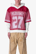 Load image into Gallery viewer, Layered Jersey Hoodie - Burgundy