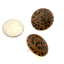 Load image into Gallery viewer, Leopard Print Retro Button Stud Earrings
