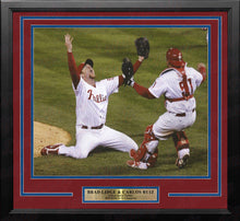 Load image into Gallery viewer, Brad Lidge &amp; Carlos Ruiz 2008 World Series Last Out Celebration Philadelphia Phillies Framed Baseball Photo