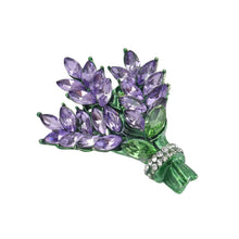 Load image into Gallery viewer, Lilac Brooch Pin 2" Purple Gemstone Floral Jewelry | Vintage Metal Alloy
