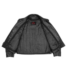 Load image into Gallery viewer, Black Raider Men’s Leather Motorcycle Jacket