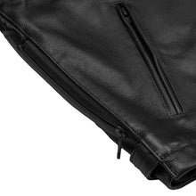 Load image into Gallery viewer, Black Raider Men’s Leather Motorcycle Jacket