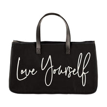 Load image into Gallery viewer, Love Yourself Large Rectangular Tote Bag | Genuine Leather Handles