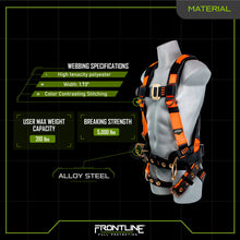 Load image into Gallery viewer, Frontline 50CTB Combat Construction Style Full Body Harness with Tongue Buckle Belt &amp; Legs XL/2X
