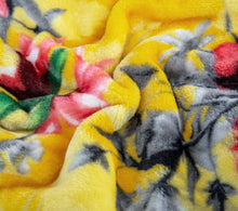 Load image into Gallery viewer, DaDa Bedding Yellow Farmhouse Rustic Spring Floral Hummingbirds Soft Fleece Throw Blanket (925)