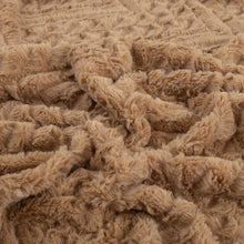 Load image into Gallery viewer, Tache Caramel Brown Faux Fur Throw Blanket Chevron Geometric Embossed (#10)