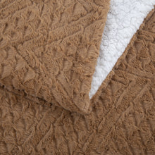 Load image into Gallery viewer, Tache Caramel Brown Faux Fur Throw Blanket Chevron Geometric Embossed (#10)