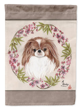Load image into Gallery viewer, Japanese Chin Wreath of Flowers Flag Canvas House Size MH1009CHF