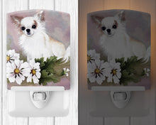 Load image into Gallery viewer, Chihuahua White Flowers Ceramic Night Light MH1019CNL