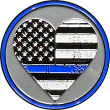 Load image into Gallery viewer, GG-017 MILF Police Challenge Coin Thin Blue Line Heart Flag Wife Girlfriend Sidepiece gifts