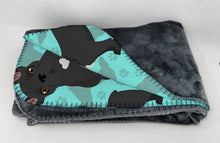 Load image into Gallery viewer, Black French Bulldog Soft Travel Blanket with Bag