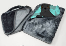 Load image into Gallery viewer, Black French Bulldog Soft Travel Blanket with Bag