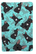 Load image into Gallery viewer, Black French Bulldog Soft Travel Blanket with Bag